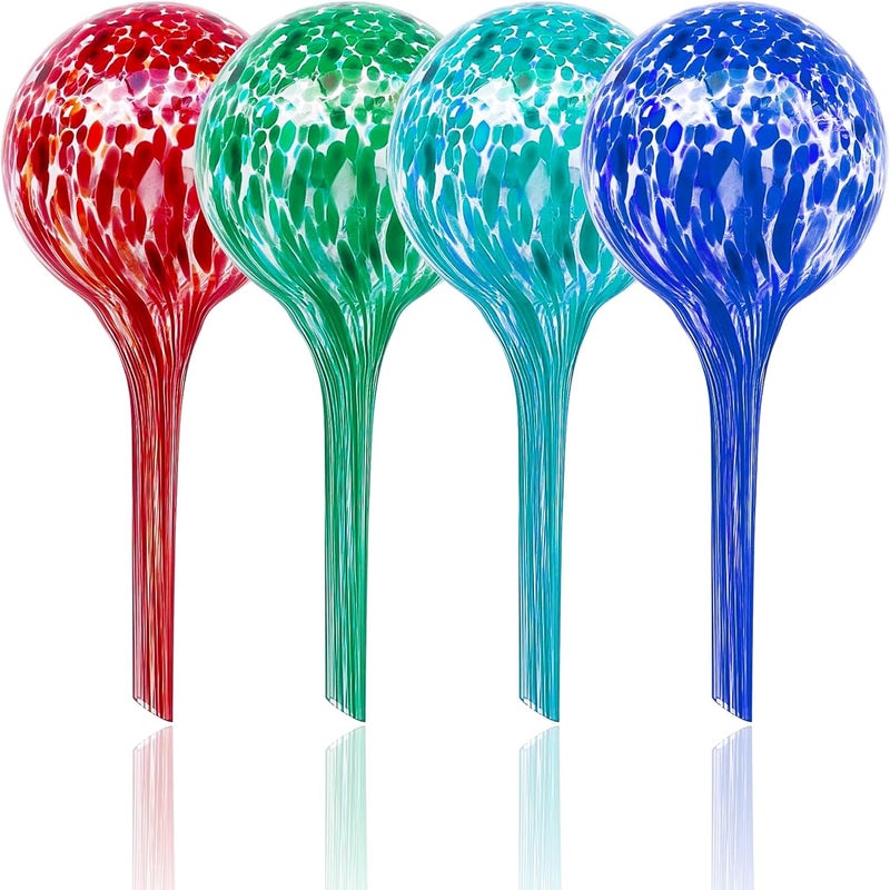 Bvrbaory Plant Watering Globes,Colorful Hand-Blown Glass Watering Bulbs,Small Self Watering Globes Inserts for Indoor & Outdoor Plants,Support Plant Health,Plant Watering Devices(4 Pcs) - Image 1